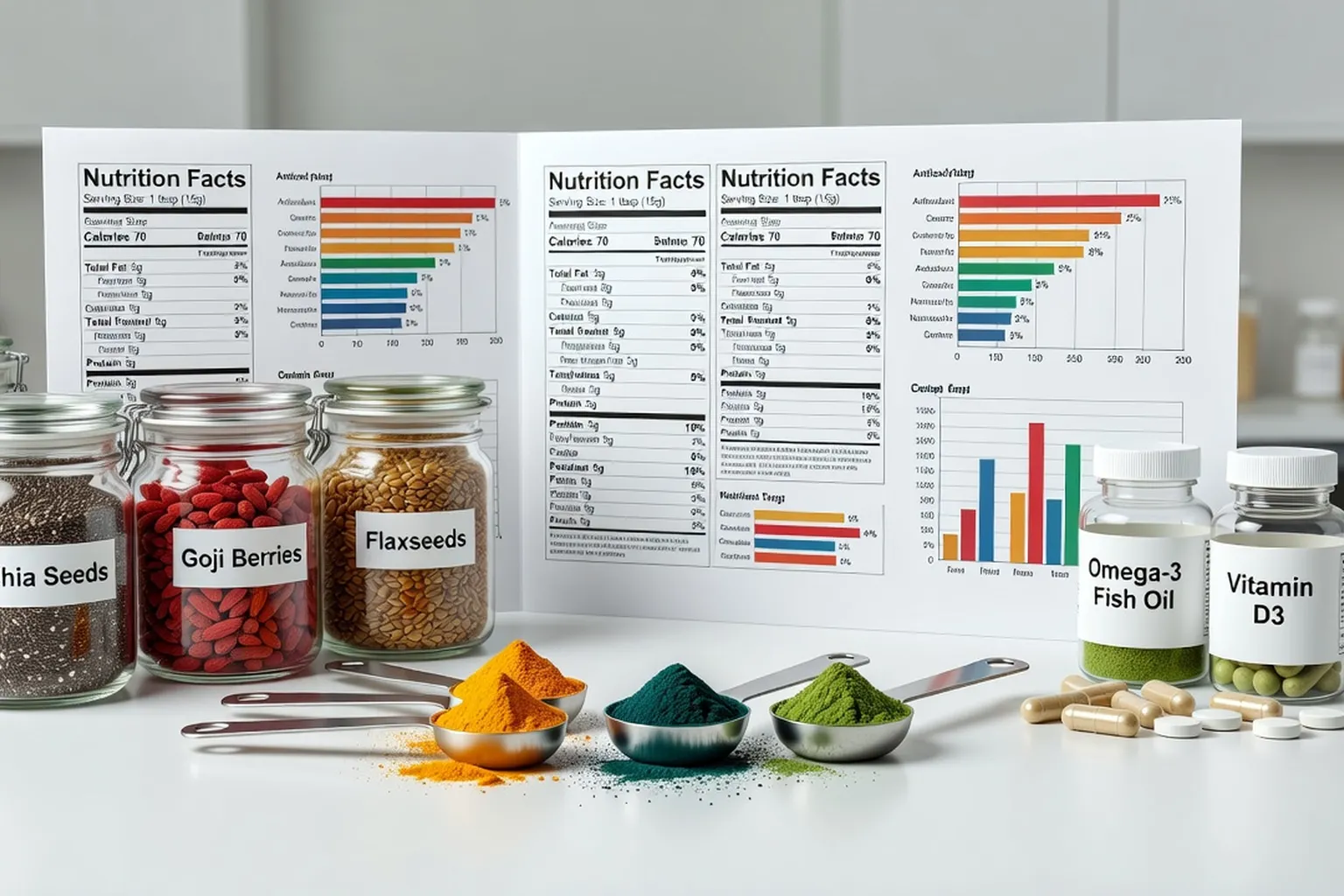 Recherche nutritionnelle scientifique sur les superaliments : poudres, compléments et analyses